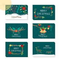 Papier Weihnachtskarte, Rechteck, Drucken, gemischtes Muster & verschiedene Muster für Wahl, 220x160x20mm, 24PCs/setzen, verkauft von setzen