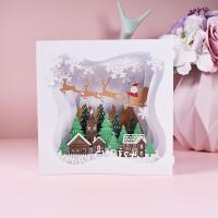 Paper Christmas Card, Rectangle, printing, Christmas Design & handmade & 3D effect 
