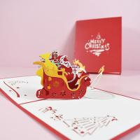 Papier Weihnachtskarte, Drucken, Weihnachts-Design & handgefertigt & 3D-Effekt, rot, 130x155mm, verkauft von PC