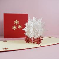Paper Christmas Card, printing, Christmas Design & handmade & 3D effect, white 