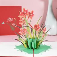 бумага 3D открытка, Форма цветка, Печати, ручной работы & 3D-эффект, разноцветный продается PC