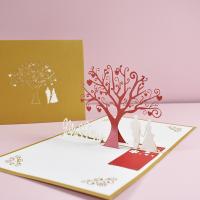 Paper 3D Greeting Card, printing, handmade & 3D effect, mixed colors 