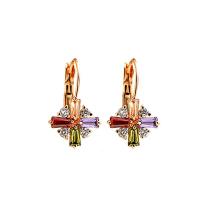 Brass Lever Back Earring, fashion jewelry & micro pave cubic zirconia 25cmX14cm 
