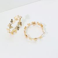 Zinc Alloy Hoop Earring, plated, fashion jewelry, gold, 4.5CM 