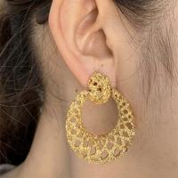 Zinc Alloy Drop Earring, plated, fashion jewelry, gold, 4.2cmX3.2cm 