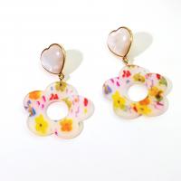 Acrylic Drop Earring, fashion jewelry, multi-colored, 5.7cmX3.5cm 