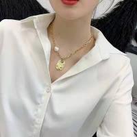 Zinc Alloy Necklace, plated, fashion jewelry, gold Approx 40 cm 