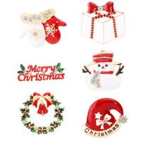 Weihnachten Schmuck Brosche, Zinklegierung, mit Emaille, Weihnachts-Design & Modeschmuck & unisex & verschiedene Stile für Wahl, keine, verkauft von PC