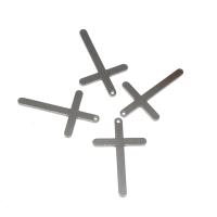 Colgantes de Cruces de acero inoxidable, chapado, Bricolaje, plateado, 25*16*1mm, Vendido por UD