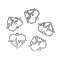 Stainless Steel Heart Pendants, plated, DIY, silver color, 12*14*1mm 