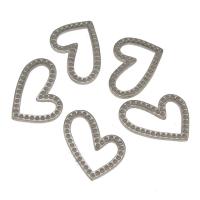 Stainless Steel Heart Pendants, plated, DIY, silver color, 23*23*1mm 