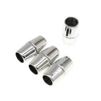 Zinc Alloy Magnetic Clasp, Column, plated, DIY, silver color, 20*11mm 