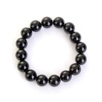 Black Obsidian Bracelet, Round, polished, Unisex Approx 7.5 Inch 