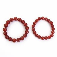 Red Agate Bracelets, Round, polished, Unisex Approx 7.5 Inch 