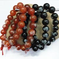 Agate Bracelets, Round, polished, Unisex 12mm Approx 7.5 Inch 