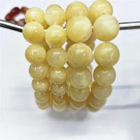 Pale Brown Jade Bracelet, Round, polished, Unisex Approx 7.5 Inch 