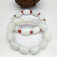 White Agate Bracelet, polished, Unisex white Approx 7.5 Inch 