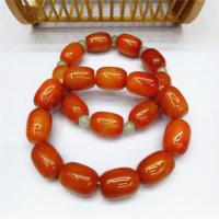 Agate Bracelets, polished, Unisex reddish orange Approx 7.5 Inch 