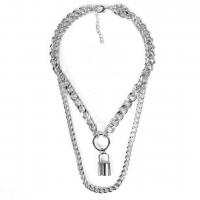 Fashion Multi Layer Necklace, Zinc Alloy, with aluminum chain, with 2.75 inch extender chain, Lock, plated, for woman & multi-strand 40cm,50cm 
