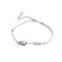 Sterling Silver Bracelets, 925 Sterling Silver, fashion jewelry & for woman, 15cm+4.5cmuff0c0.6cm*0.6cm 