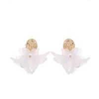 Zinc Alloy Drop Earring, with Acrylic, fashion jewelry, white 