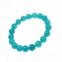 Gemstone Bracelets, ​Amazonite​, Round, polished, fashion jewelry & elastic, blue .5 Inch 