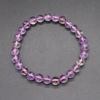 Gemstone Bracelets, Ametrine, Round, polished, fashion jewelry & elastic, purple .5 Inch 