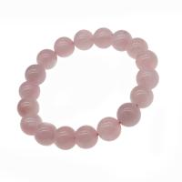 Quartz Bracelets, Madagascar Rose Quartz, Round, polished, fashion jewelry pink .5 Inch 