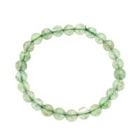 Gemstone Bracelets, Strawberry Quartz, Round, polished, fashion jewelry green .5 Inch 