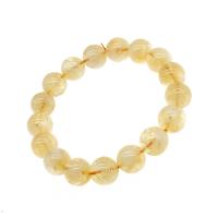 Quarz Armbänder, Gelbquarz Perlen, rund, poliert, Modeschmuck & verschiedene Größen vorhanden, gelb, Länge:7.5 ZollInch, verkauft von Strang