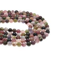 Natürlicher Turmalin Perlen, rund, poliert, DIY & verschiedene Größen vorhanden, farbenfroh, Länge:38 cm, verkauft von Strang