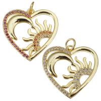 Cubic Zirconia Micro Pave Brass Pendant, Heart, plated, fashion jewelry & DIY & for woman & with cubic zirconia Approx 3mm 