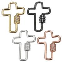 Mode mousqueton porte-clés, laiton, Placage, bijoux de mode & DIY & avec zircone cubique, plus de couleurs à choisir Vendu par PC