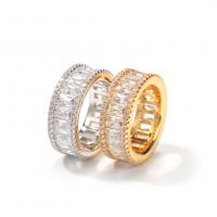 Cubic Zirconia Micro Pave Brass Finger Ring, plated, Unisex & micro pave cubic zirconia 80mm 