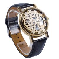 Men Wrist Watch, Zinc Alloy, with PU Leather & Glass, Chinese movement, plated, Life water resistant & for man, black 