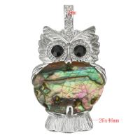 Animal Brass Pendants, Abalone Shell, with White Shell, Owl, plated, fashion jewelry & DIY & for woman 2mm Approx 