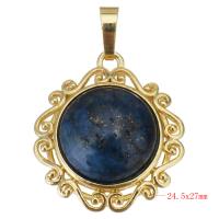Brass Jewelry Pendants, with Glass Gemstone, plated, fashion jewelry & DIY & for woman Approx 
