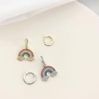 Asymmetric Earrings, Brass, Rainbow, plated, micro pave cubic zirconia & for woman 