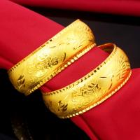Brass Bangle, real gold plated, for woman, 20mm, Inner Approx 60mm 