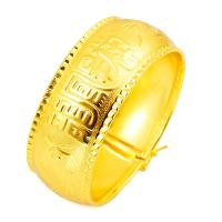 Brazalete de Latón, metal, chapado en oro real, para mujer, 25mm, diámetro interior:aproximado 60mm, Vendido por UD