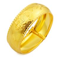 Латунный браслет, Латунь, плакированный настоящим золотом, Женский, 20mm, внутренний диаметр:Приблизительно 60mm, продается PC