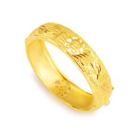 Brass Bangle, real gold plated, for woman & hollow, 15mm, Inner Approx 60mm 