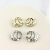 Earring Cuff and Wraps, Brass, plated, micro pave cubic zirconia & for woman 