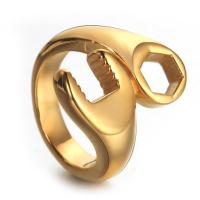 Titanium Steel Finger Ring, Wrench, plated, Adjustable & Unisex 