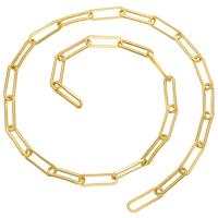 Латунная цепочка с овальными звеньями, Латунь, плакирован золотом, разный размер для выбора, продается м