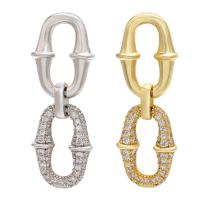 Brass Drop Earring, plated, micro pave cubic zirconia & hollow 