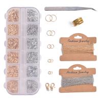 Kit de bricolage bijoux conclusion, alliage de zinc, avec Boîte en plastique, rectangle, Placage, DIY & styles différents pour le choix, plus de couleurs à choisir Vendu par boîte