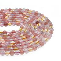 Gemischte Farbe Quarz Perlen, Super-7, rund, poliert, DIY & verschiedene Größen vorhanden, Rosa, verkauft von Strang