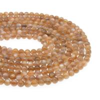 Natural Moonstone Beads, Round, polished, DIY golden 