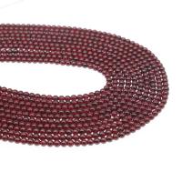 Natural Garnet Beads, Round, polished, DIY dark red 